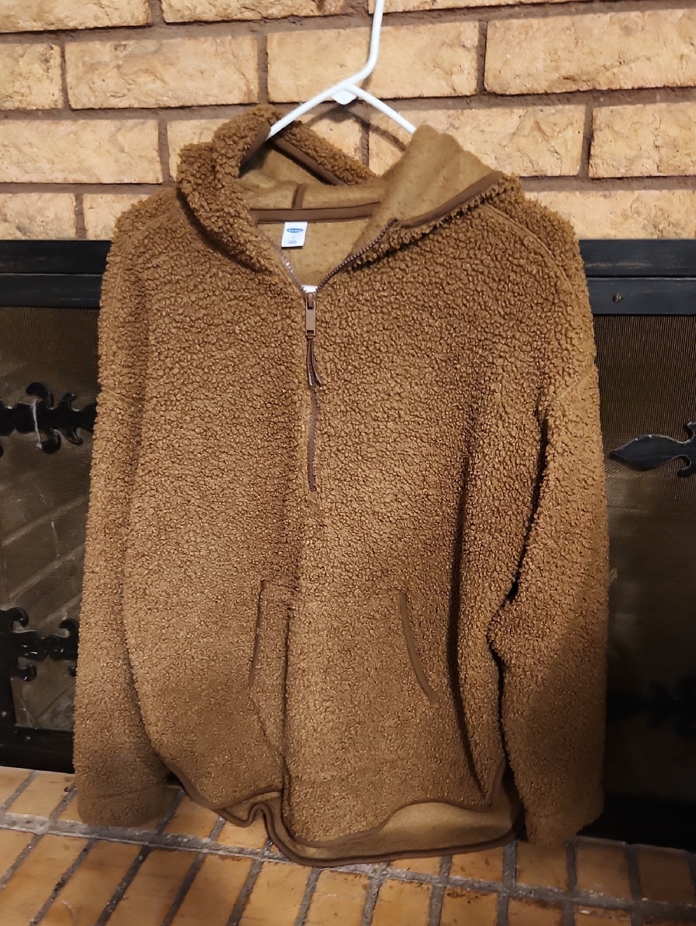 Old Navy Brown Sherpa Fleece Hoodie Jacket